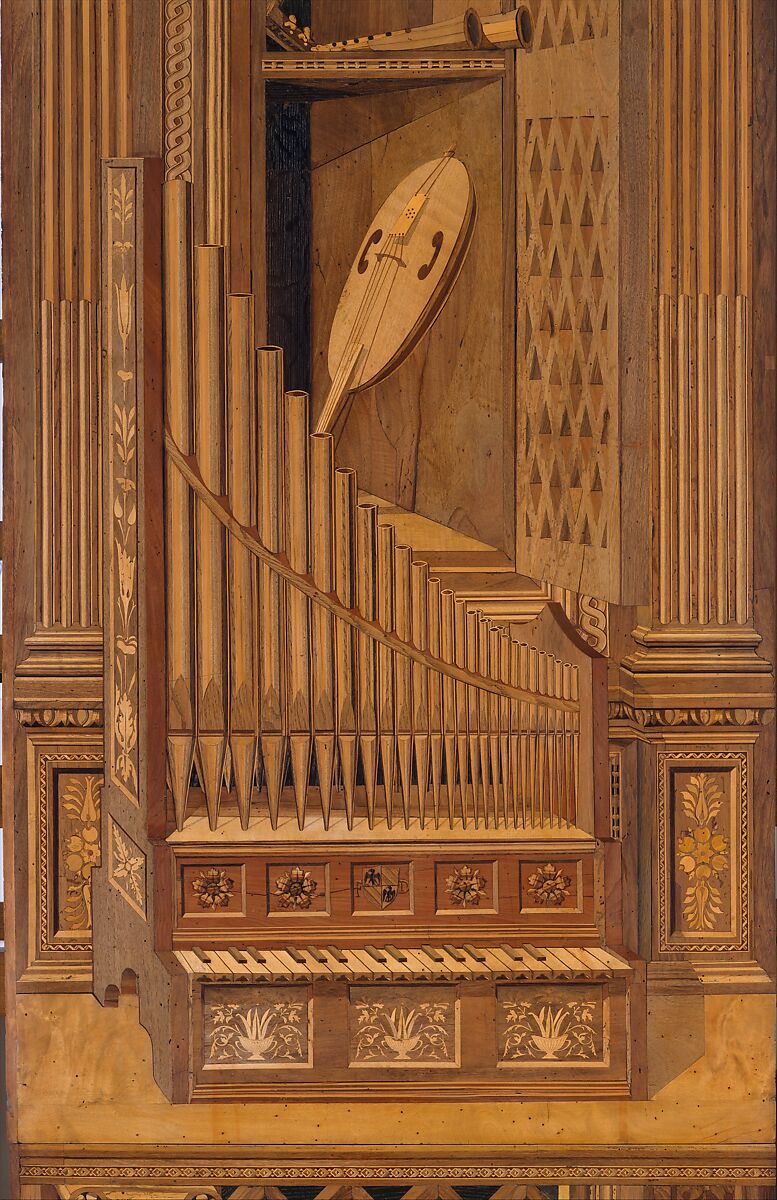 Studiolo from the Ducal Palace in Gubbio, Designed by Francesco di Giorgio Martini (Italian, Siena 1439–1501 Siena), Walnut, beech, rosewood, oak and fruitwoods in walnut base, Italian, Gubbio