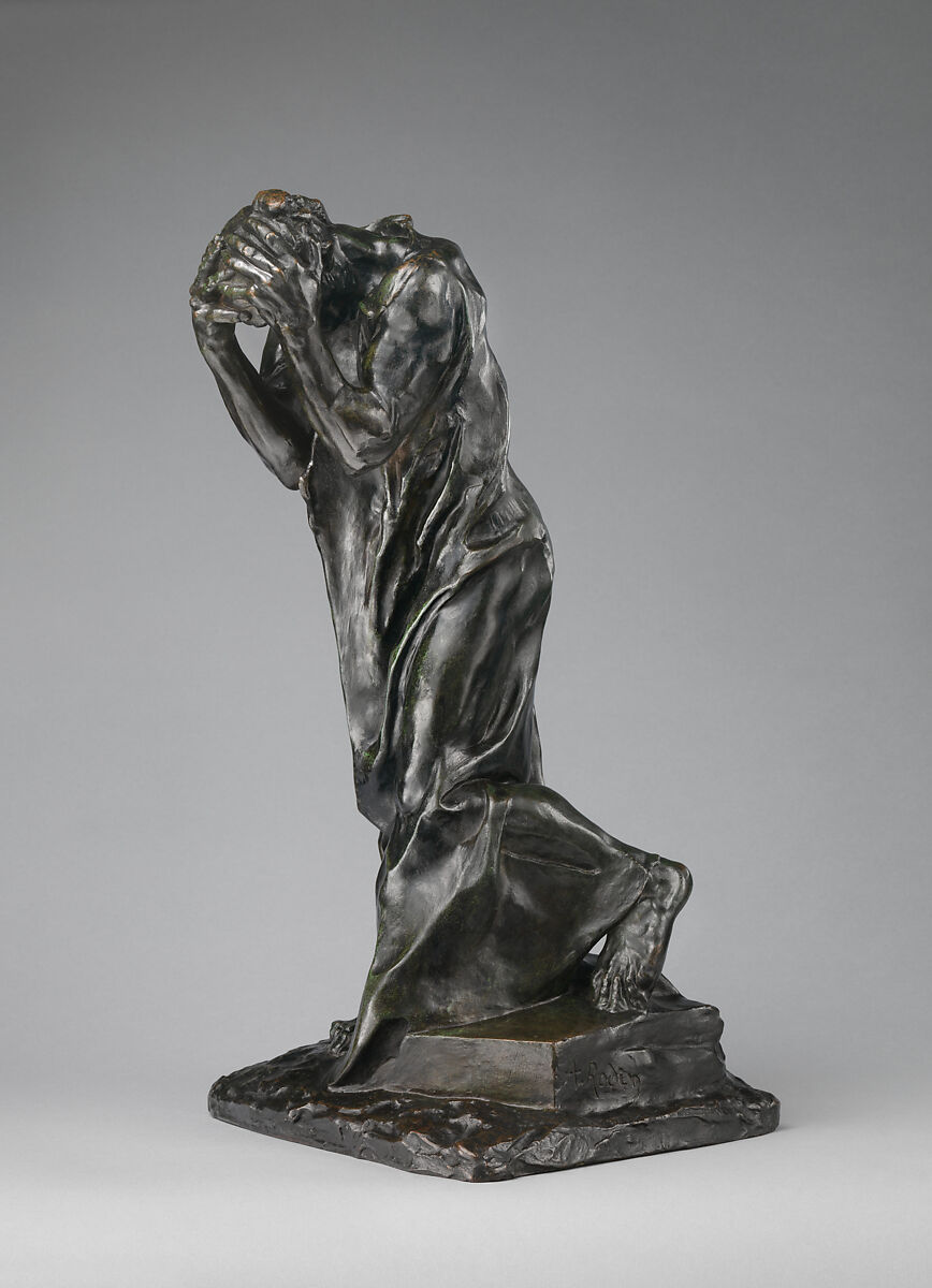 The Weeping Burgher (Andrieu d'Andres), Auguste Rodin (French, Paris 1840–1917 Meudon), Bronze, green patina, French