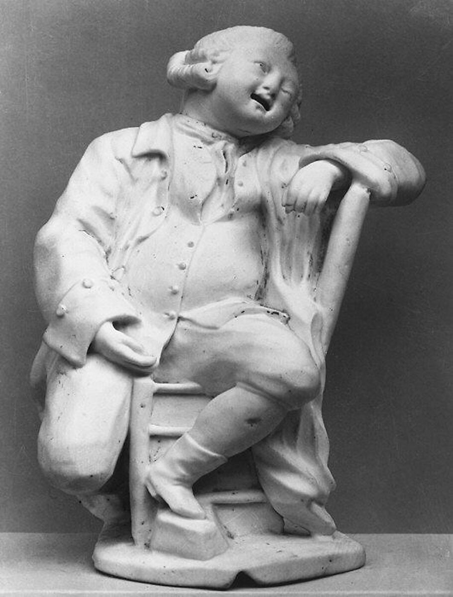 Seated man, Soft-paste biscuit porcelain, French 