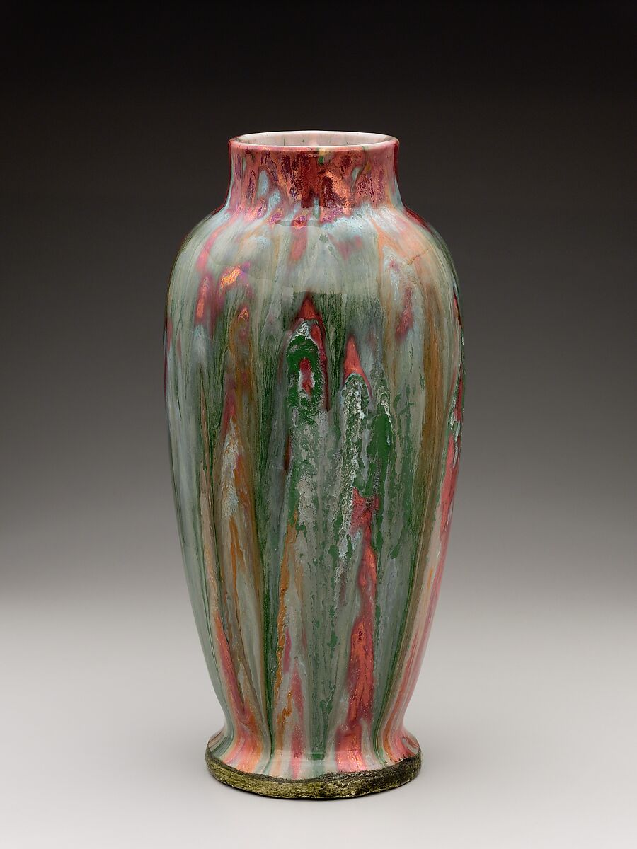 Vase, Hugh C. Robertson (1844–1908), Stoneware, American 