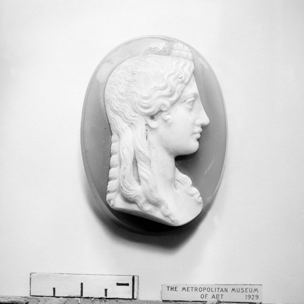 Head of a maiden, Probably by Niccolò Amastini (born Rome 1780–1851), Onyx, Italian, Rome 