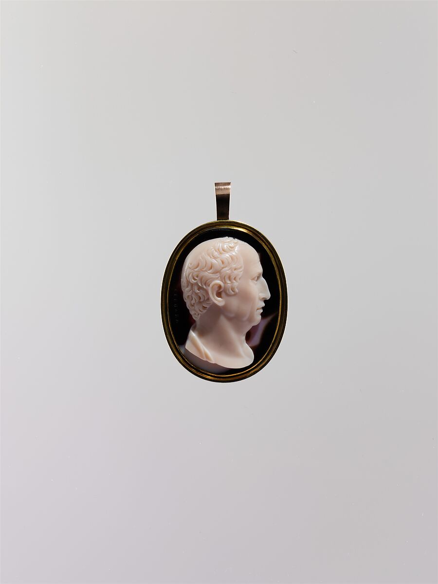 Cicero, Possibly by Niccolò Cerbara (1793–1869), Sardonyx; mounted in silver-gilt, Italian, Rome 