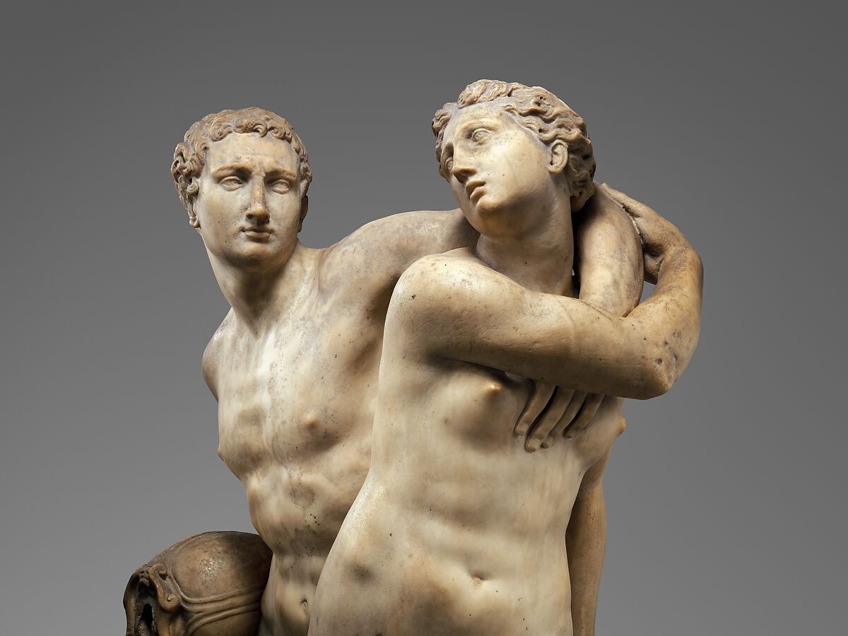 Alpheus and Arethusa, Battista di Domenico Lorenzi (Italian, ca. 1527/28–1594), Marble, Italian, Florence