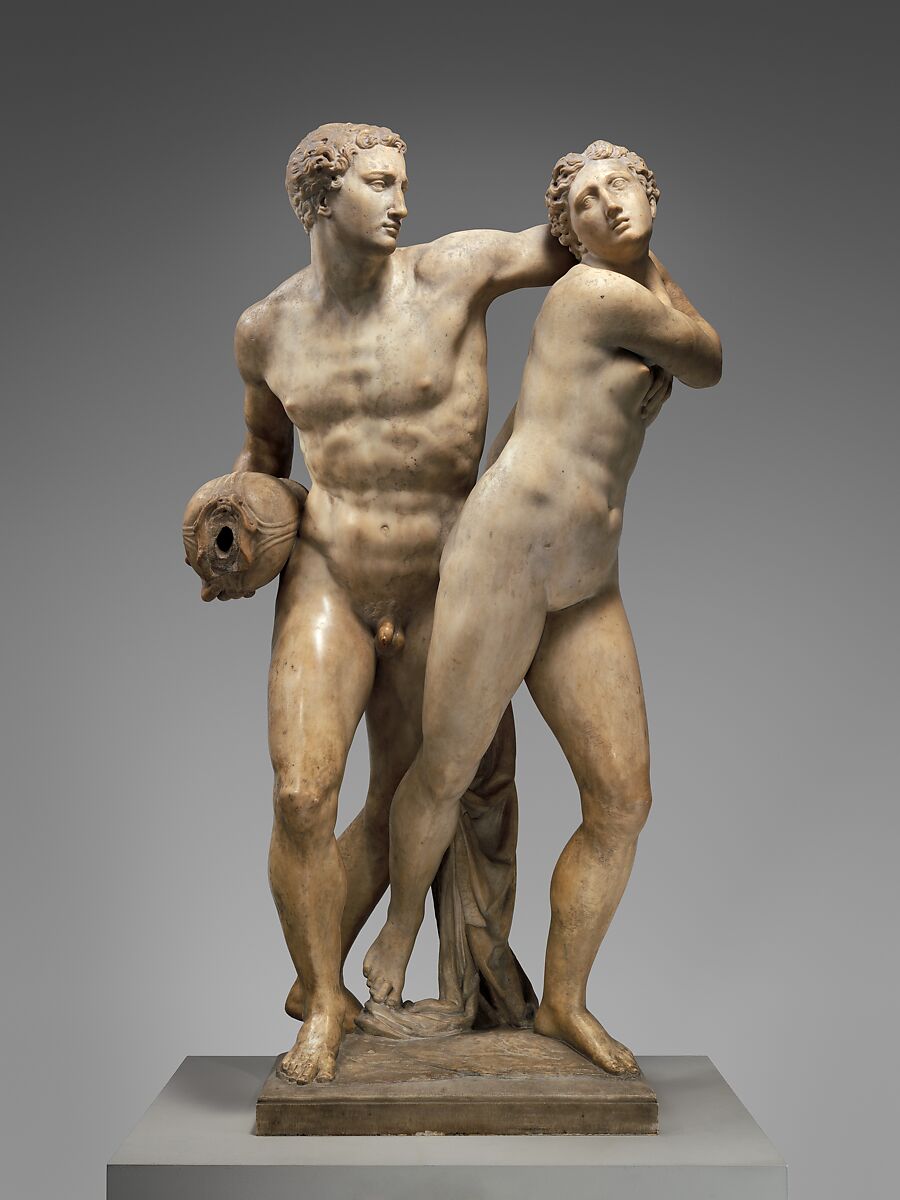 Alpheus and Arethusa, Battista di Domenico Lorenzi (Italian, ca. 1527/28–1594), Marble, Italian, Florence 