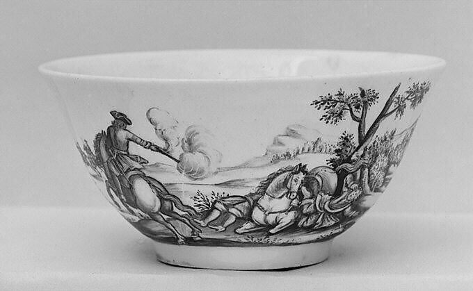 Teabowl, Meissen Manufactory (German, 1710–present), Hard-paste porcelain, German, Meissen with possibly German, Breslau (Wrocław) decoration