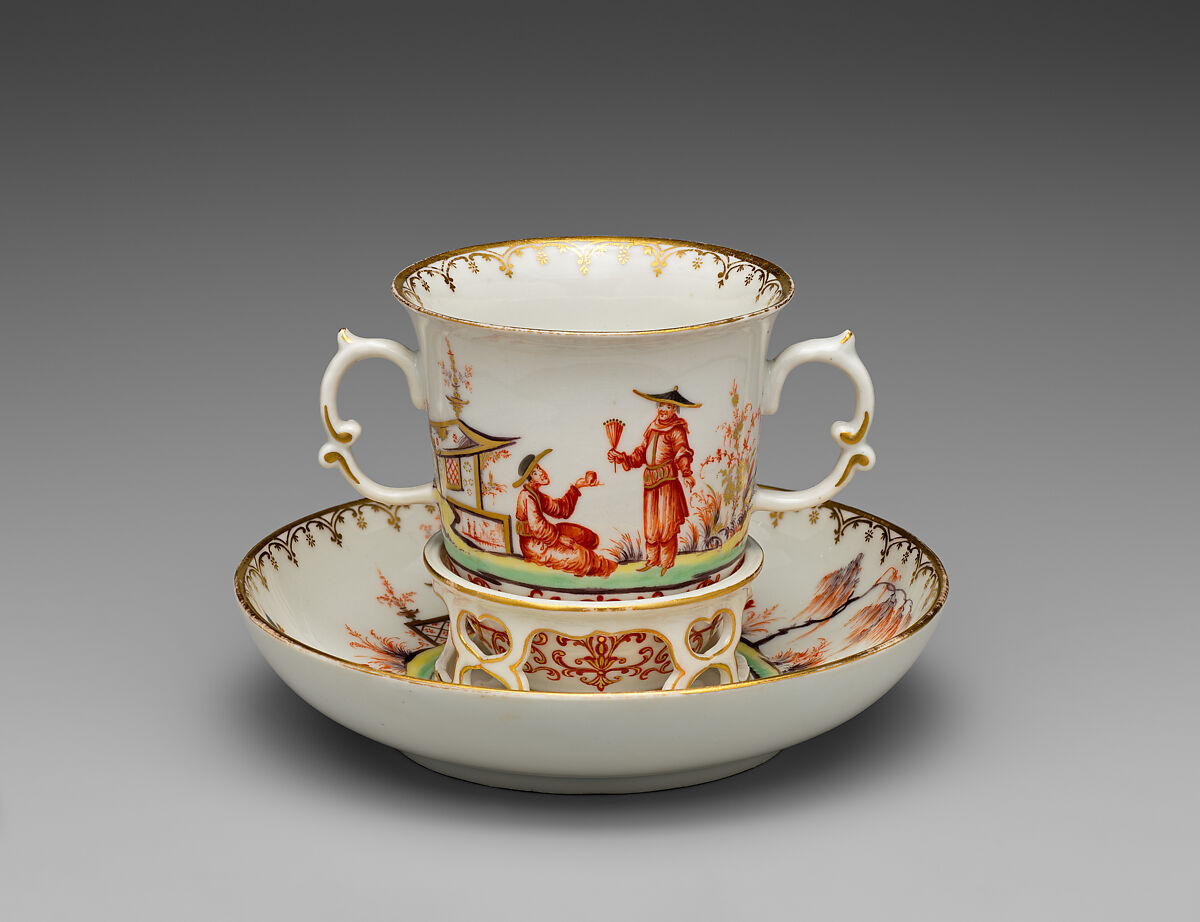 Cup and saucer, Decoration probably by Johann Philip Dannhofer (1712–1790), Hard-paste porcelain, Austrian, Vienna