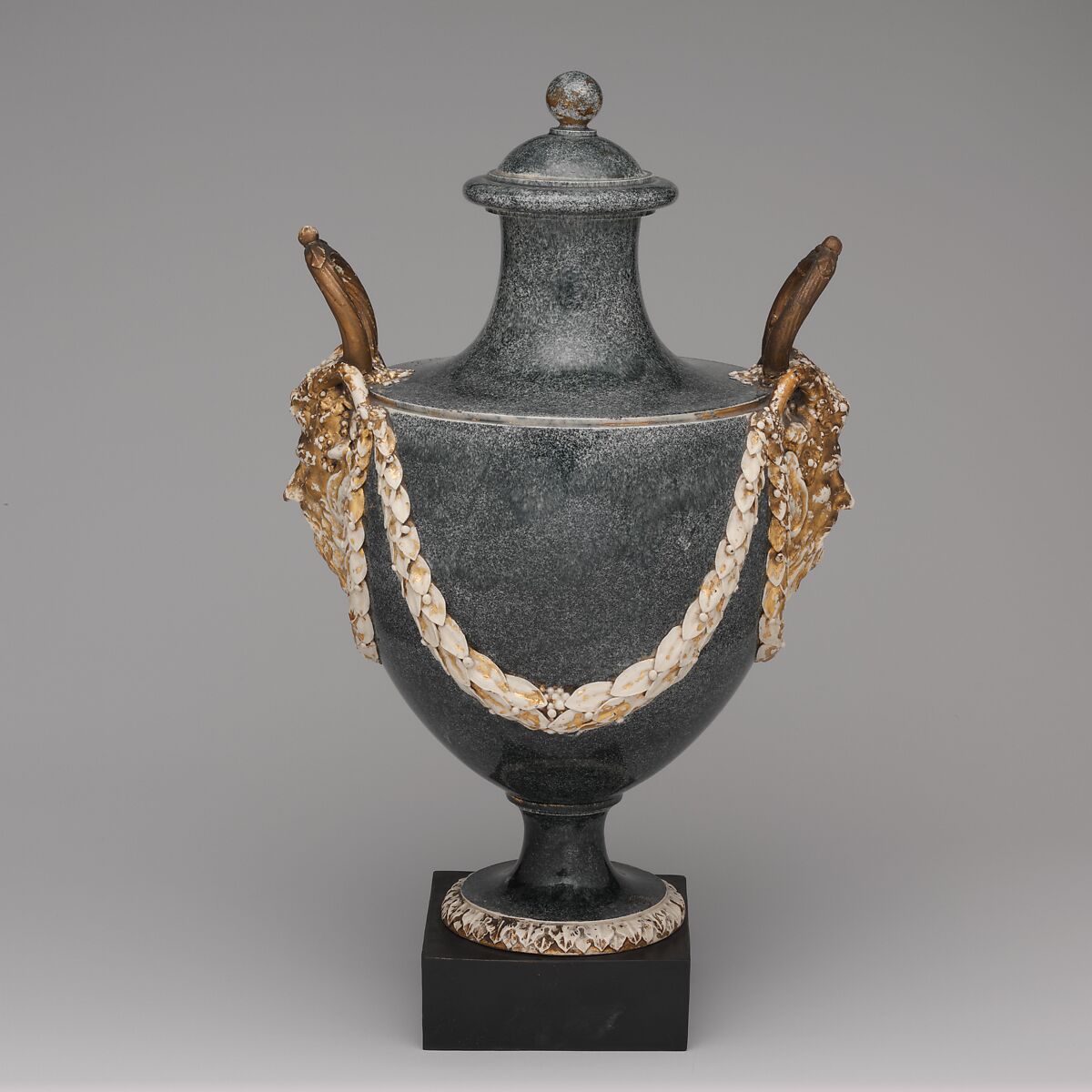 Vase with cover, Wedgwood and Bentley (British, Etruria, Staffordshire, 1769–1780), Glazed earthenware, British, Etruria, Staffordshire 
