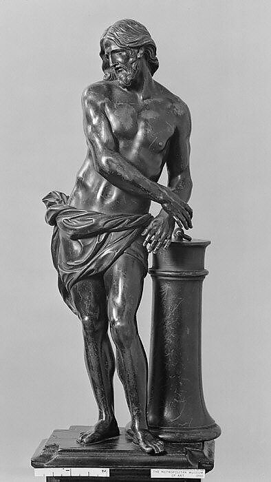 Christ at the Column, After a model by François Duquesnoy (Brussels 1594–1643 Livorno, Italy), Bronze; ebony, gilt bronze., French 