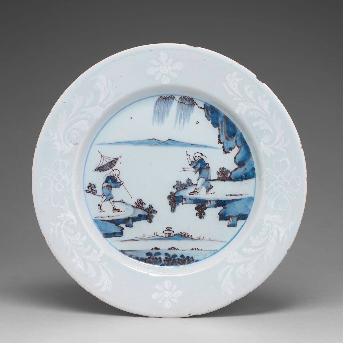 Plate, Probably by Joseph Flower, Tin-glazed earthenware, British, Bristol 