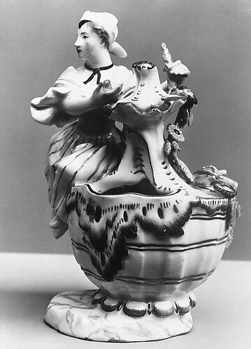 Condiment jar (one of a pair), with figure symbolizing Summer
