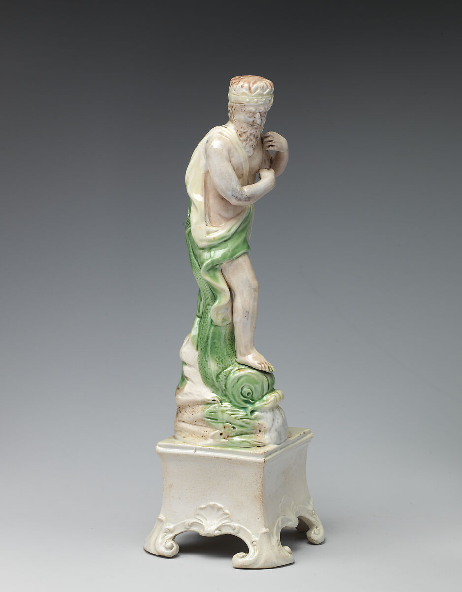 Neptune (one of a pair), Ralph Wood the Younger (British, Burslem 1748–1795 Burslem), Lead-glazed earthenware, British, Burslem, Staffordshire 