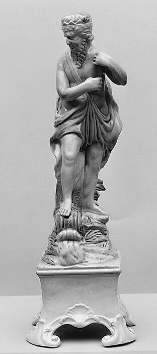 Neptune (one of a pair), Ralph Wood the Younger (British, Burslem 1748–1795 Burslem), Lead-glazed earthenware, British, Burslem, Staffordshire