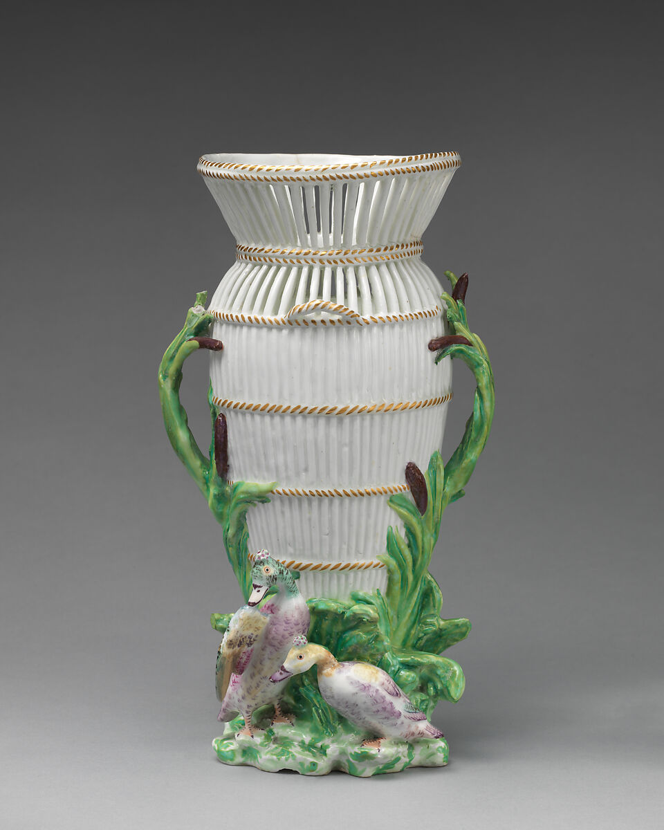 Vase, Chelsea Porcelain Manufactory (British, 1745–1784, Gold Anchor Period, 1759–69), Soft-paste porcelain, British, Chelsea 