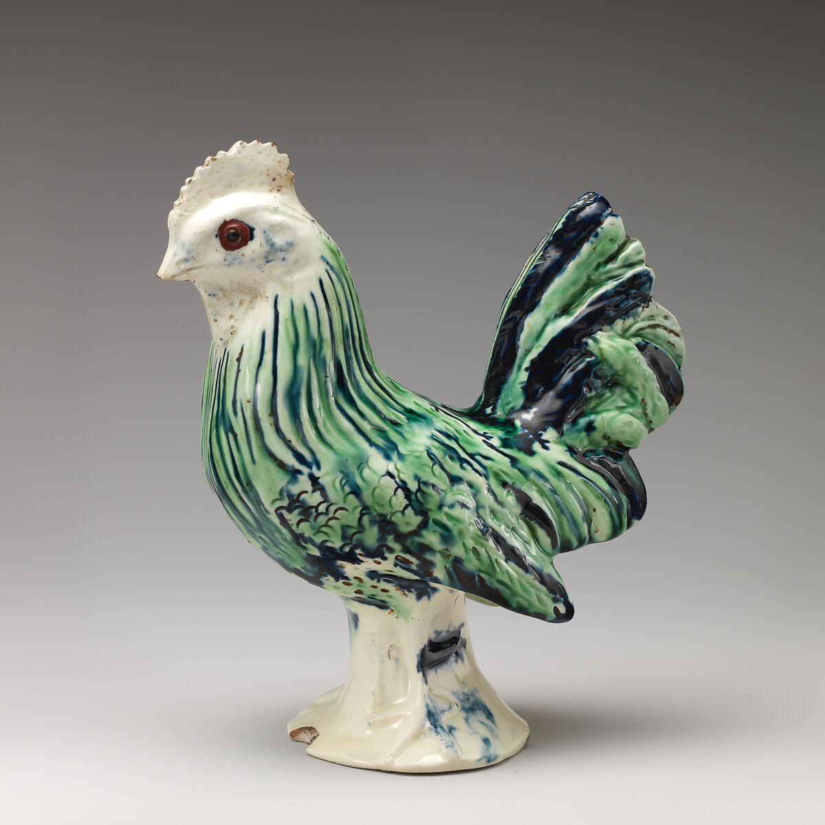 Cock (one of a pair), Style of Whieldon type, Lead-glazed earthenware, British, Staffordshire 