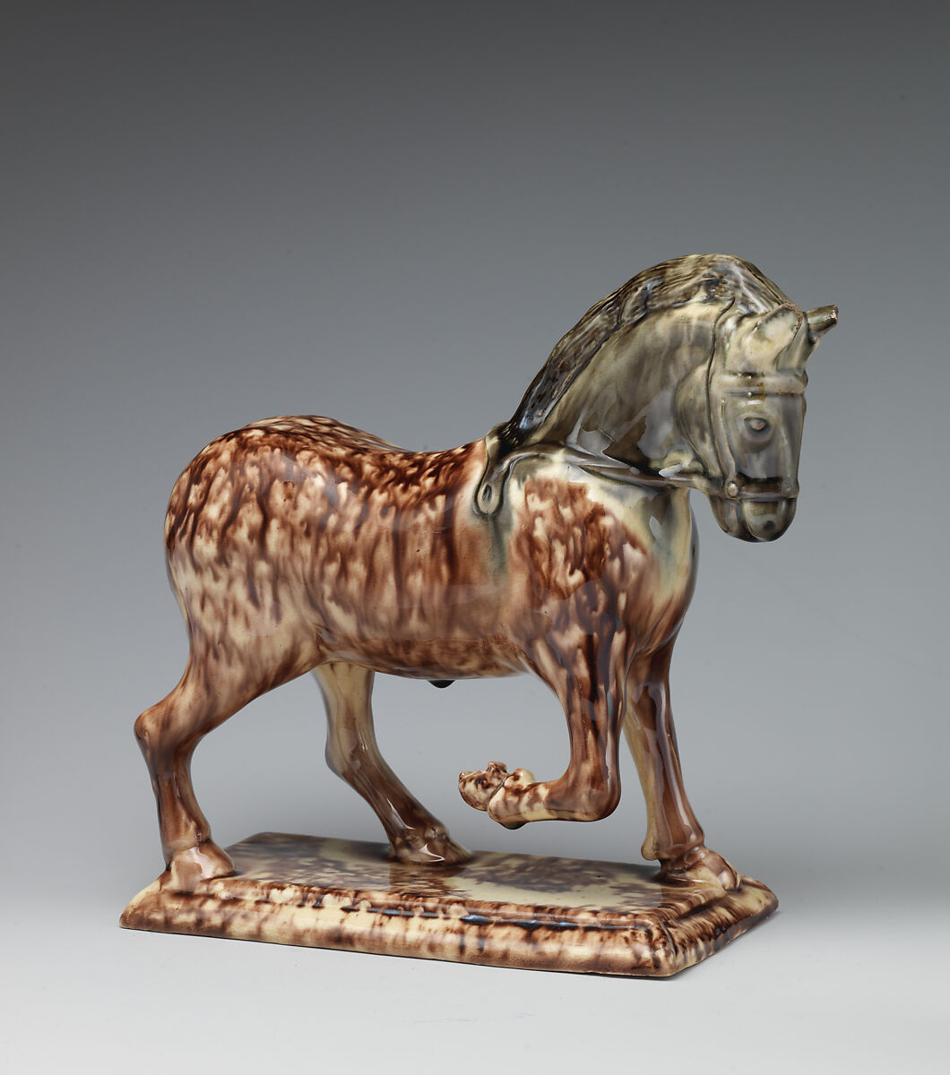 Horse, Style of Whieldon type, Lead-glazed earthenware, British, Staffordshire 