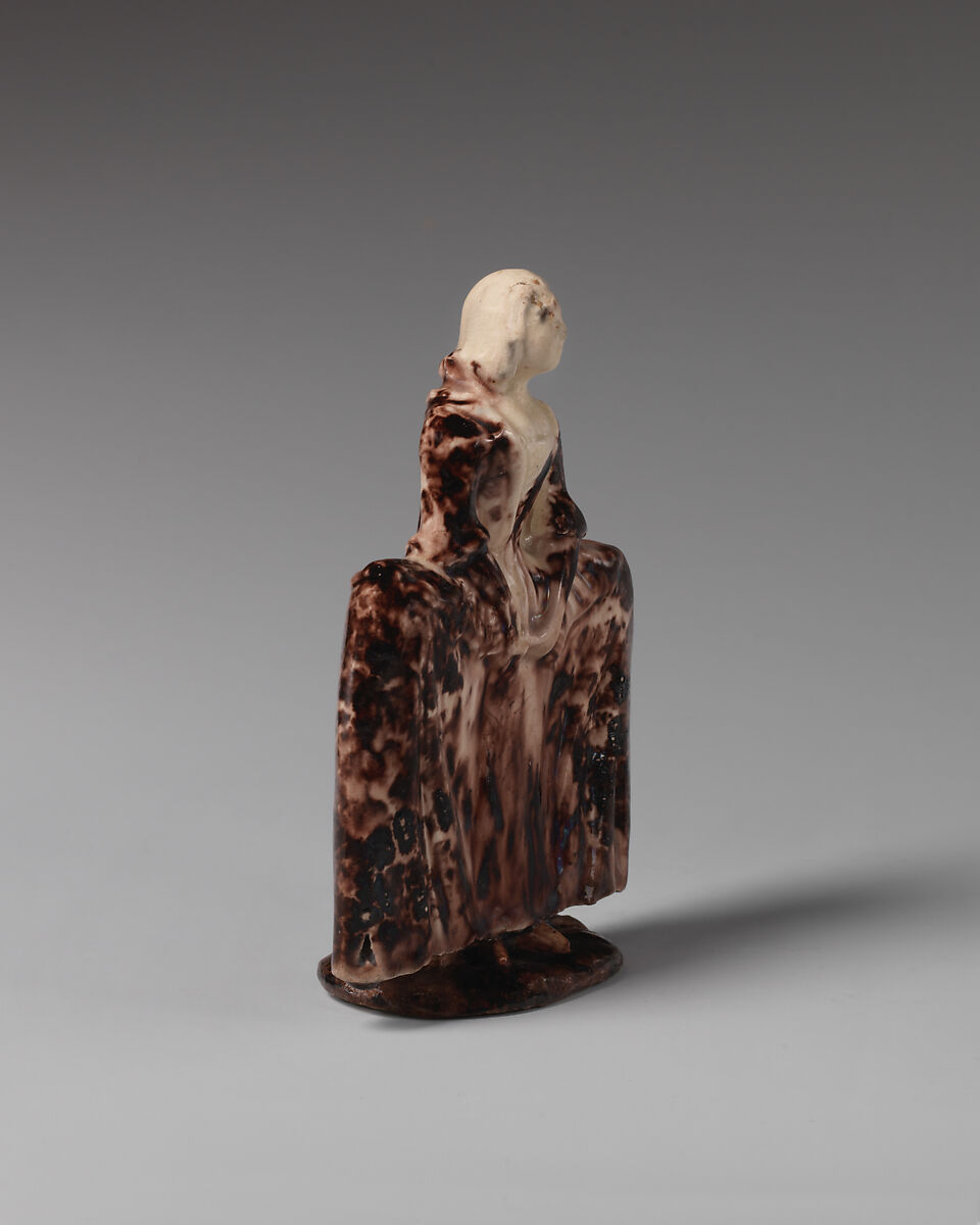 Woman wearing skirt with panniers and sack back, Thomas Whieldon factory, Stoke-on-Trent, Fenton Vivian, Staffordshire, Lead-glazed earthenware, British, Staffordshire