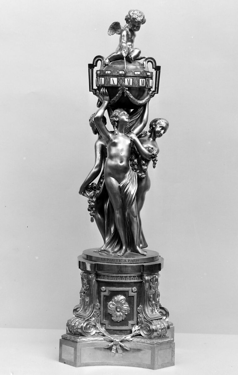Clock, Clockmaker: Jean-André Lepaute (French, 1720–1789), Bronze, gilt bronze, enamel, French, Paris 