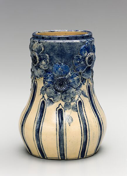 Vase, Susan S. G. Frackelton (1848–1932), Stoneware, American 