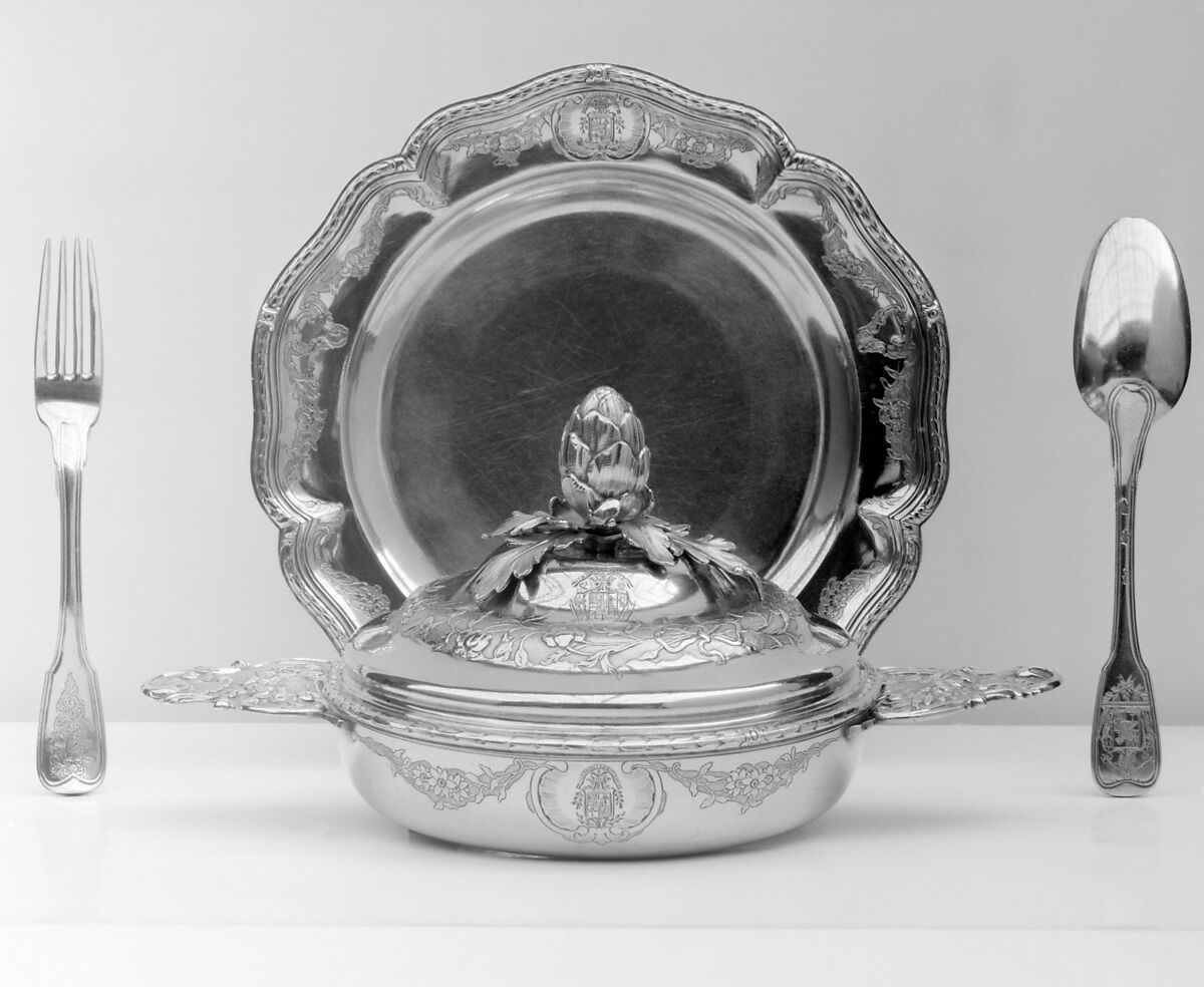 Broth bowl with cover and stand (part of a traveling set), Louis Imlin III the Younger (master 1746, active 1768), Silver, French, Strasbourg
