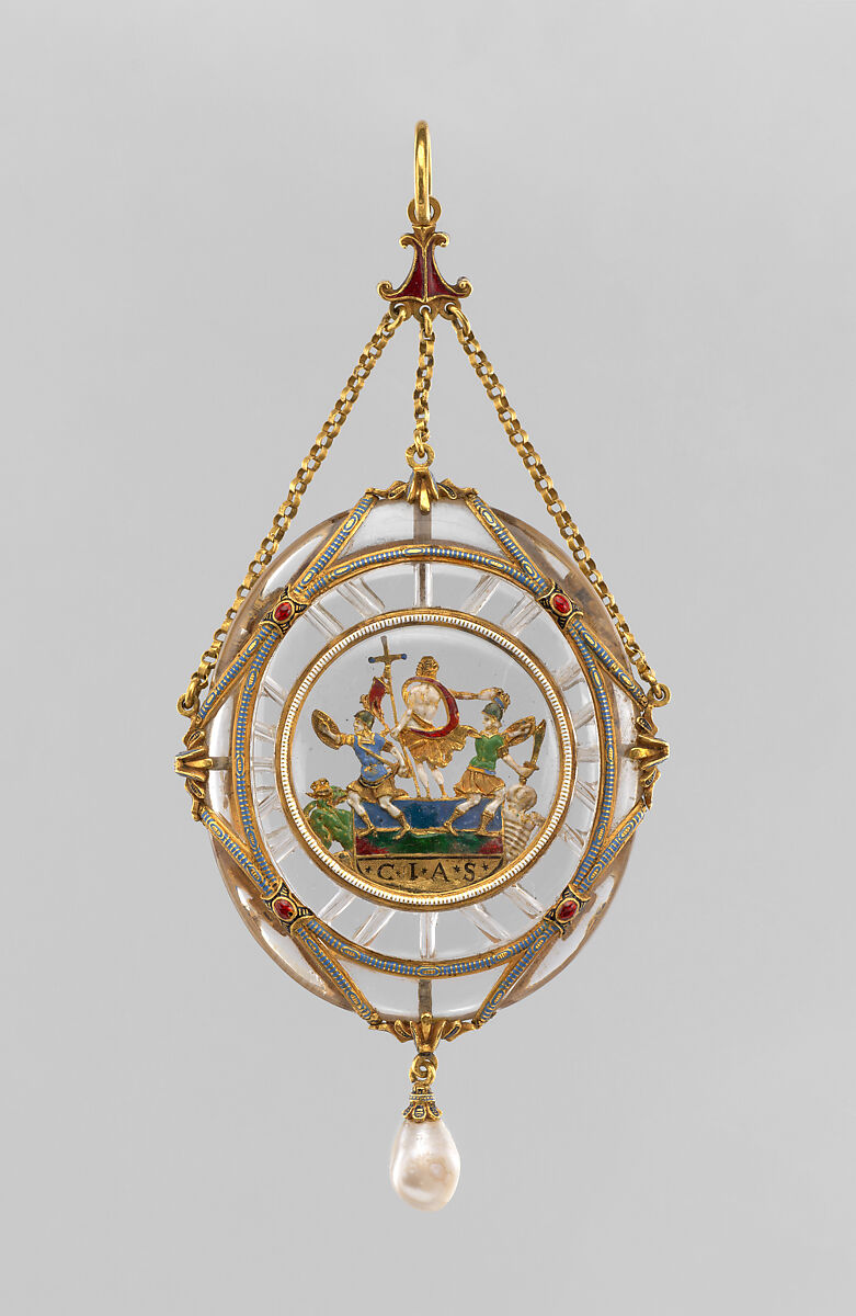 The Resurrection, Alfred André (French, 1839–1919), Gold, rock crystal, enamel, pearl, French