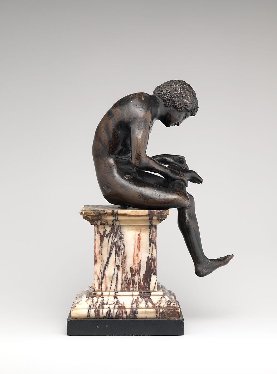Spinario (boy pulling a thorn from his foot), Workshop of Severo Calzetta da Ravenna (Italian, active by 1496, died before 1543), Bronze, Italian, Padua or Ravenna