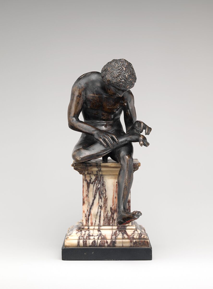 Spinario (boy pulling a thorn from his foot), Workshop of Severo Calzetta da Ravenna (Italian, active by 1496, died before 1543), Bronze, Italian, Padua or Ravenna 