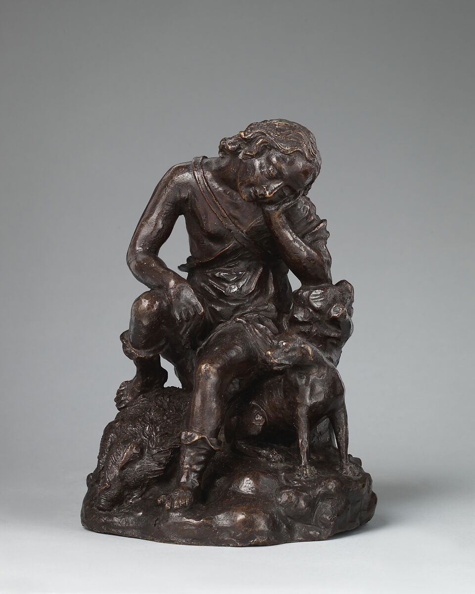 Adonis (or Meleager?) seated on a boar, Bronze, British 