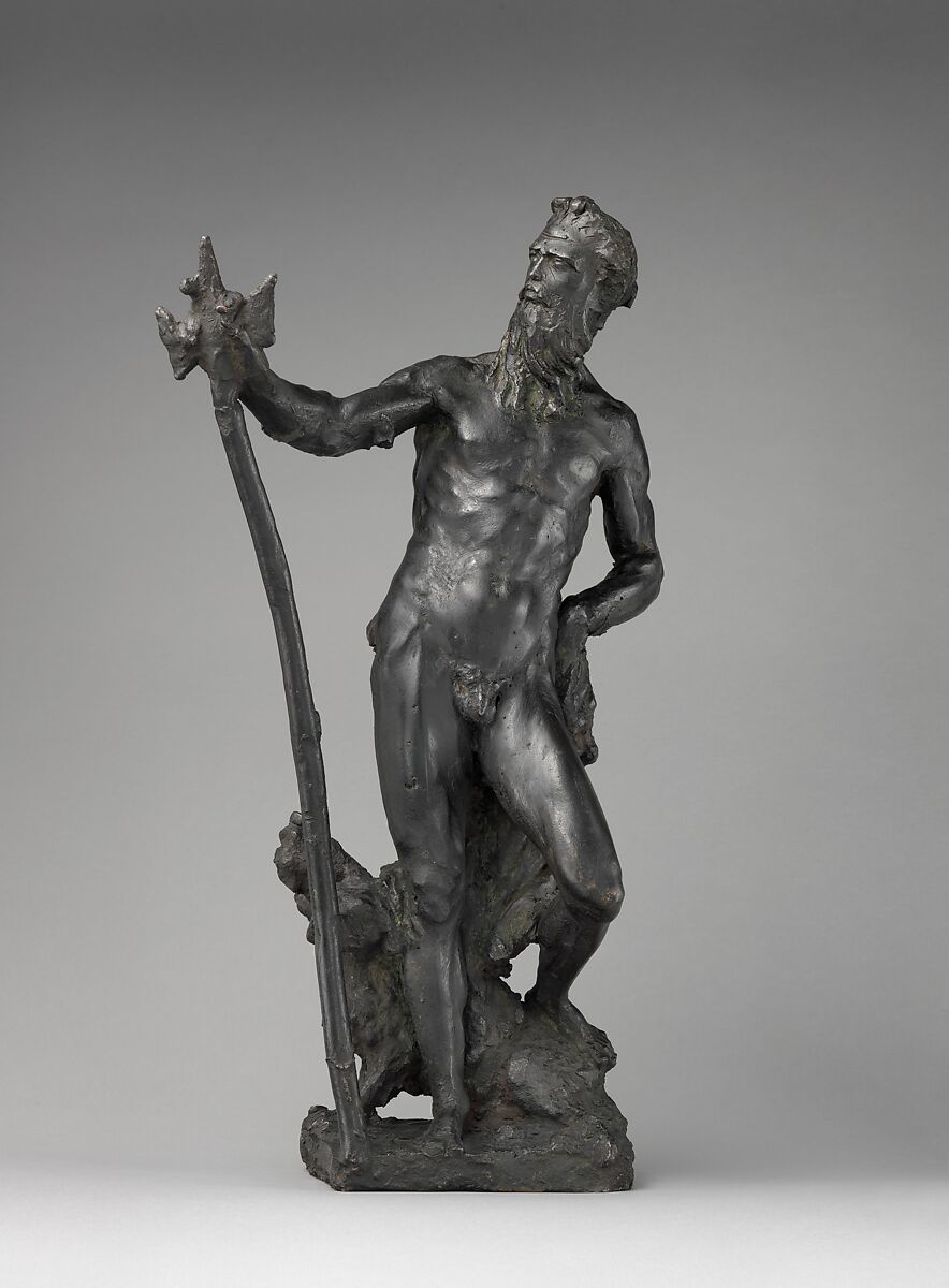 Pluto and Cerberus, Attributed to Tiziano Aspetti (Italian, 1565–1607), Bronze, dark brown patina, Italian, Venice