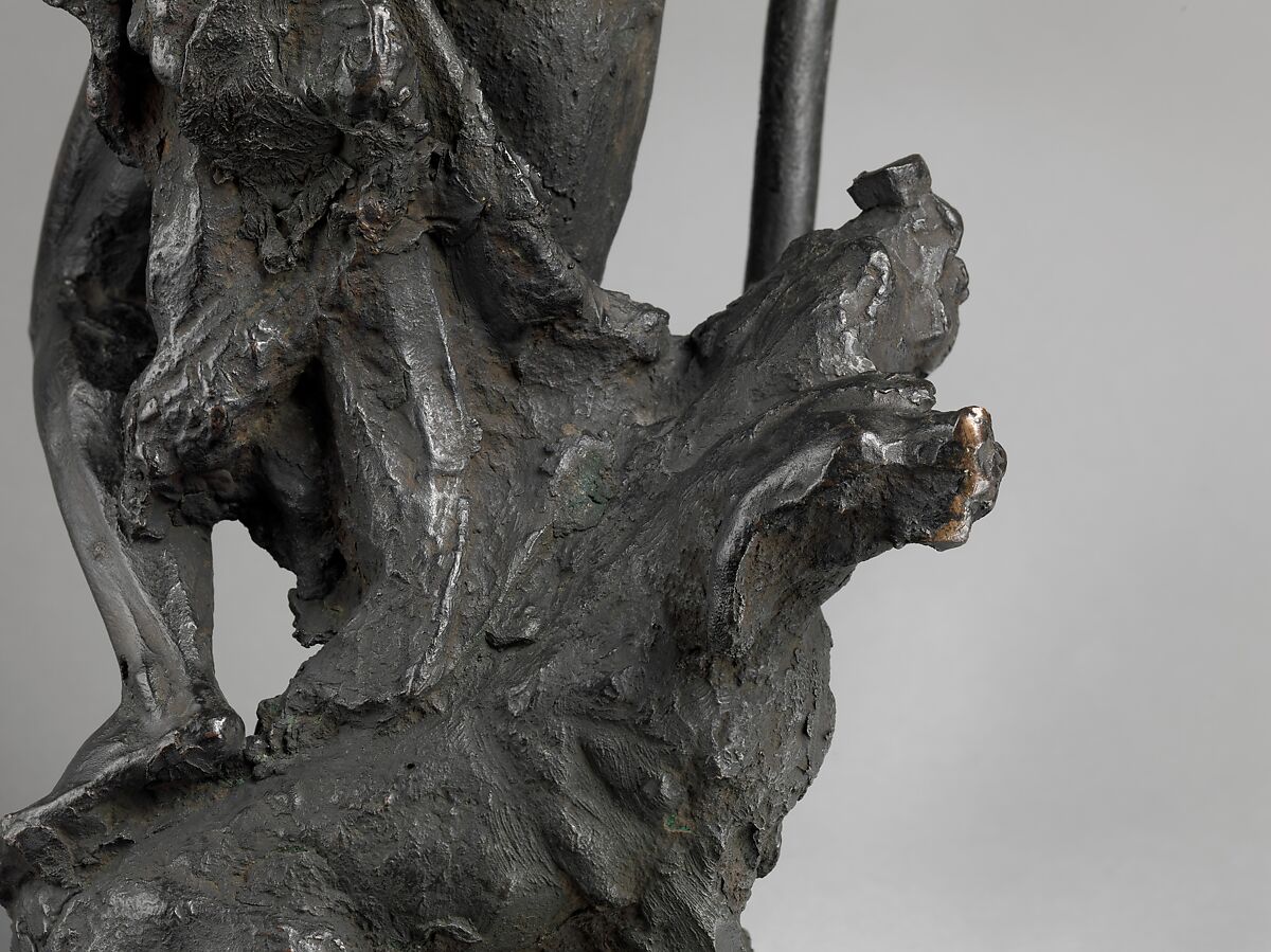 Pluto and Cerberus, Attributed to Tiziano Aspetti (Italian, 1565–1607), Bronze, dark brown patina, Italian, Venice