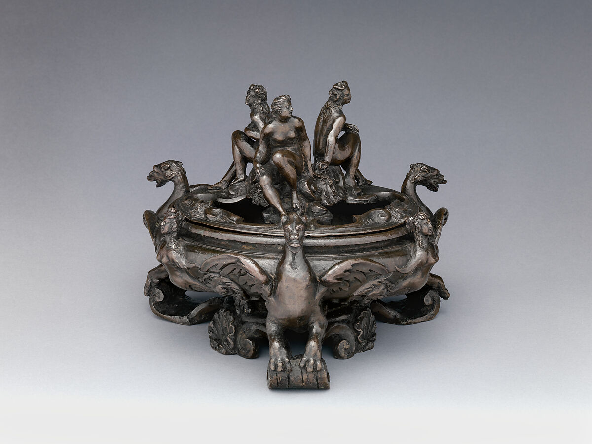 Bowl with cover (perfume burner), Giuseppe de&#39; Levi (Italian, Verona 1522–1611/14 Verona), Bronze, Italian, Verona 