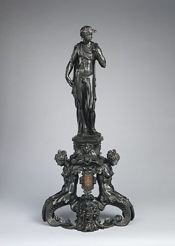 Andiron with figure of Mercury (one of a pair)