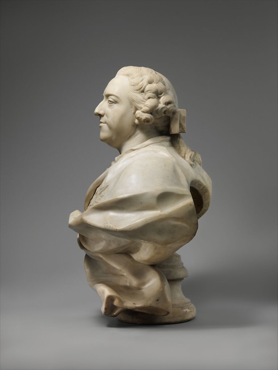 Louis XV (1710–1774), King of France, Jean-Baptiste Lemoyne the Younger (French, Paris 1704–1778 Paris), White marble, French, Paris
