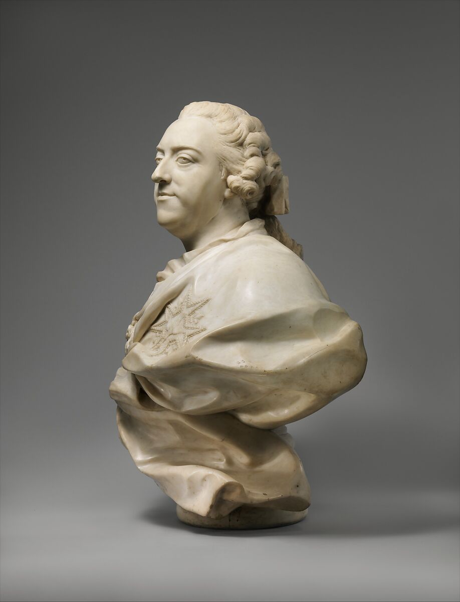 Louis XV (1710–1774), King of France, Jean-Baptiste Lemoyne the Younger (French, Paris 1704–1778 Paris), White marble, French, Paris