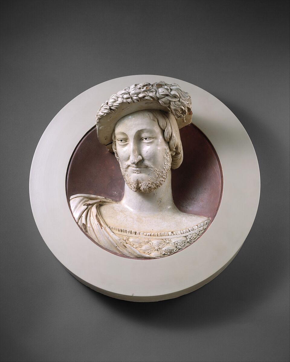 François I (1494–1547), King of France, Girolamo della Robbia , or Italian, Glazed terracotta, French