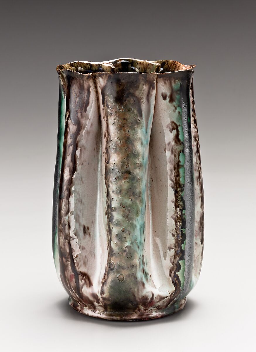 Vase, George E. Ohr (American, Biloxi, Mississippi 1857–1918  Biloxi, Mississippi), Earthenware, American 