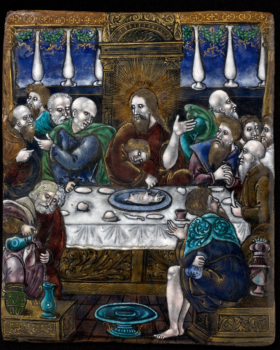 The Last Supper, Possibly Workshop of Alfred André (French, 1839–1919), Painted enamel on copper, partly gilt, probably French, Paris 