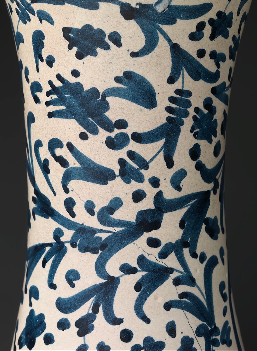 Pharmacy jar (albarello), Maiolica (tin-glazed earthenware), Italian, probably Naples district or Vietri sul Mare