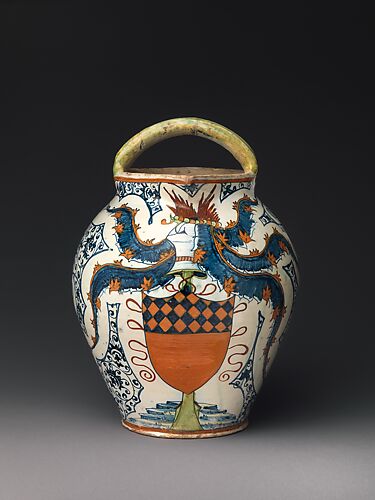 Double-spouted pitcher with arms of the Antinori family