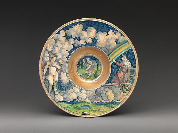 Wide-rimmed bowl with figures from Virgil's Aeneid