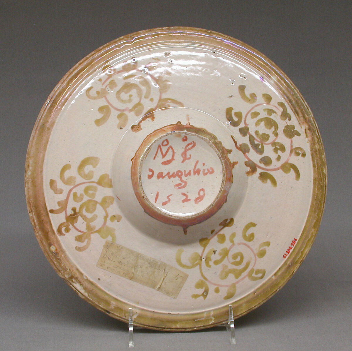 Dish, Maestro Giorgio Andreoli (Italian (Gubbio), active first half of 16th century), Maiolica (tin-glazed earthenware), lustered, Italian, Castel Durante with Gubbio luster