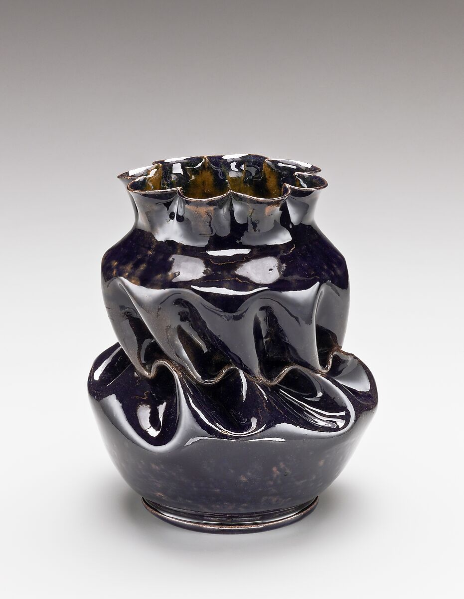 Vase, George E. Ohr (American, Biloxi, Mississippi 1857–1918  Biloxi, Mississippi), Earthenware, American 