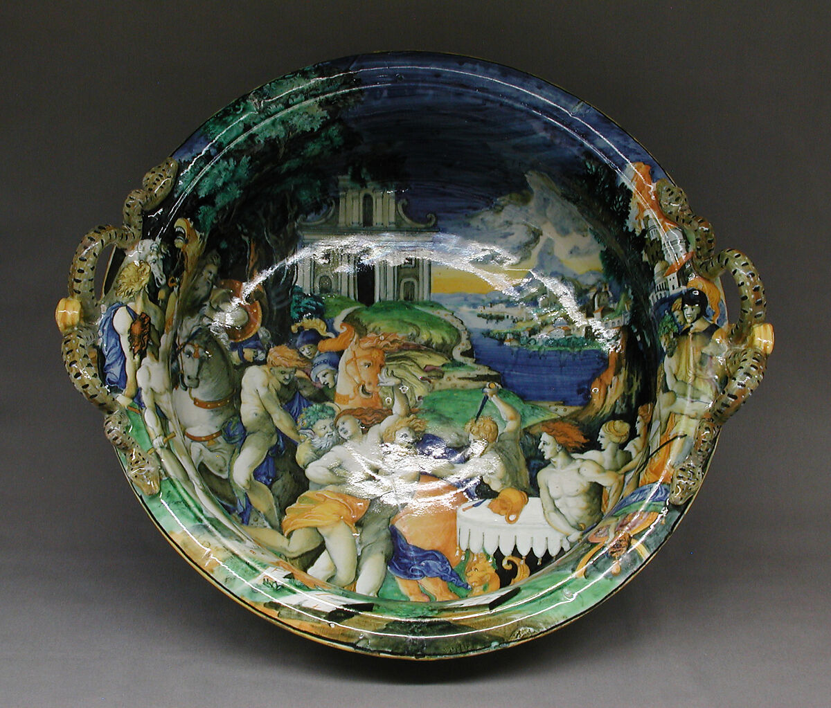 Cistern, Possibly by the workshop of Orazio Fontana (Italian, Urbino, ca. 1510–1576), Maiolica (tin-glazed earthenware), Italian, Urbino
