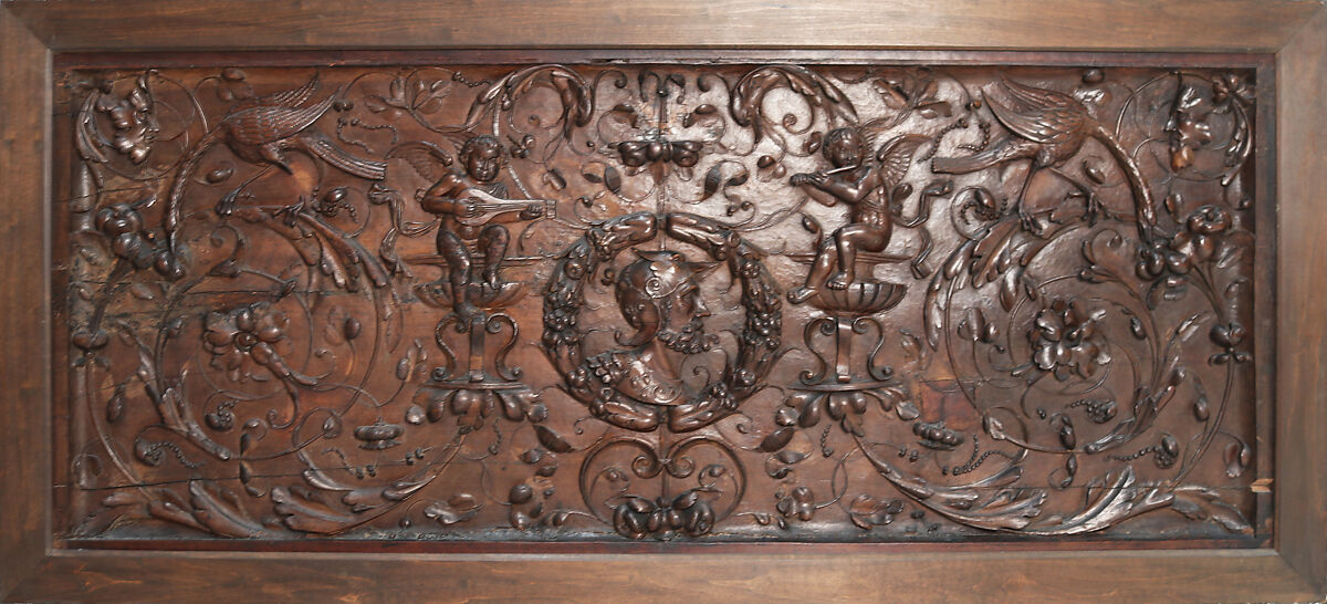 Panel, Carved walnut, French 