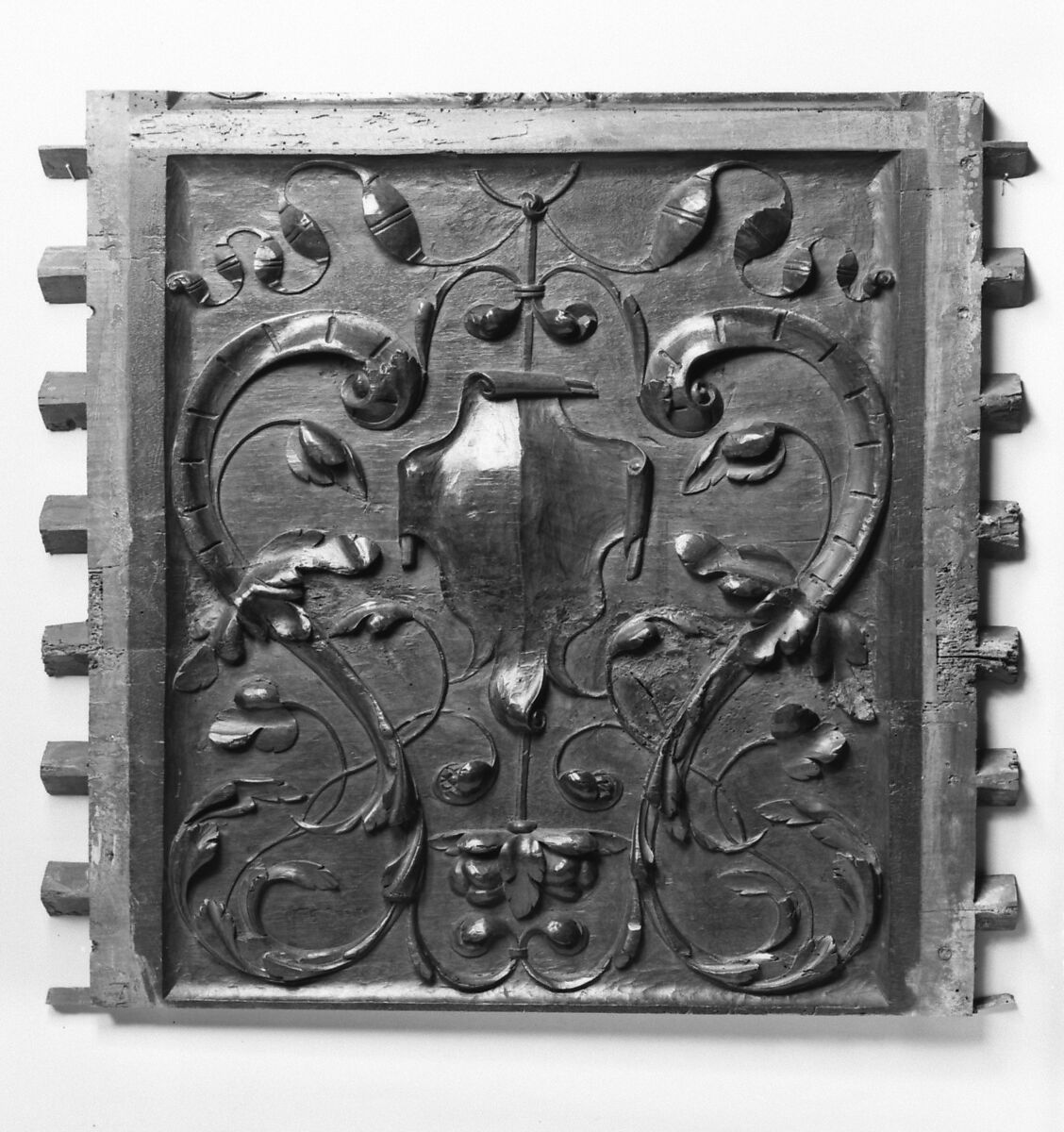 Panel, Carved walnut, French 