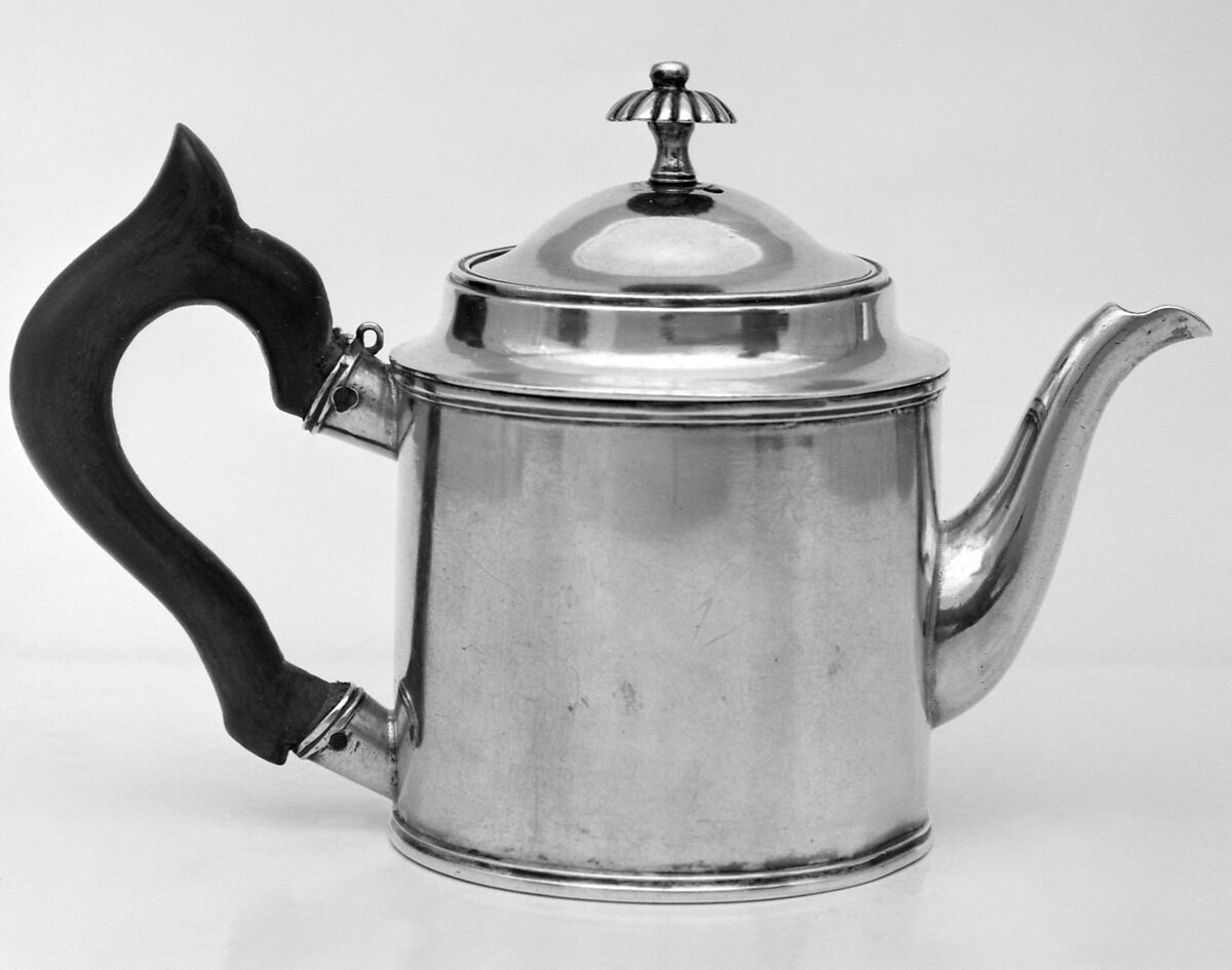 Teapot, Axel Hedlund (working 1799–1839), Silver, wood, Russian, St. Petersburg 