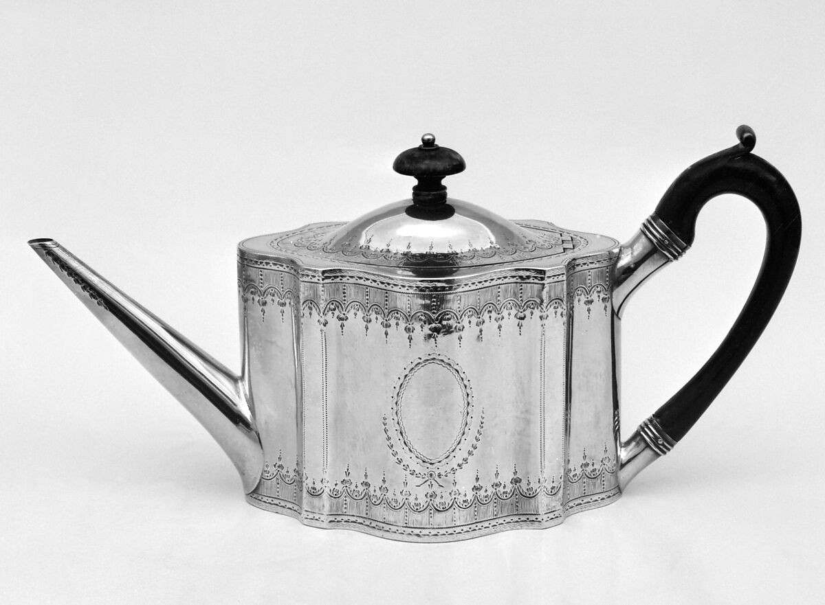 Teapot, Possibly by John Lambe (active 1774–96), Silver, British, London 