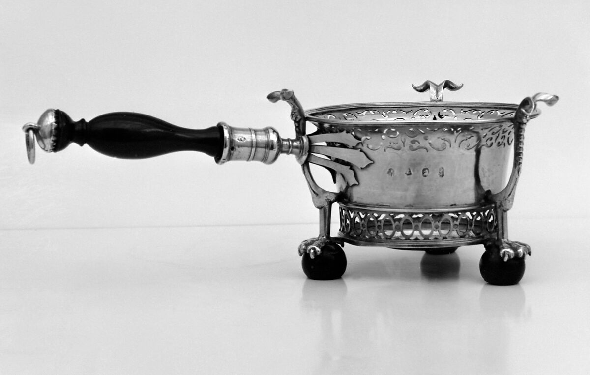 Chafing dish, Thomas Jenkins (active 1668–1708), Silver, British, London 