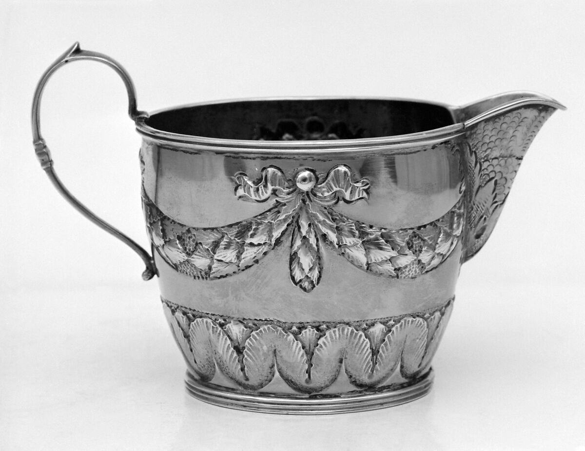 Cream jug (part of a set), Silver gilt, Danish, Copenhagen 