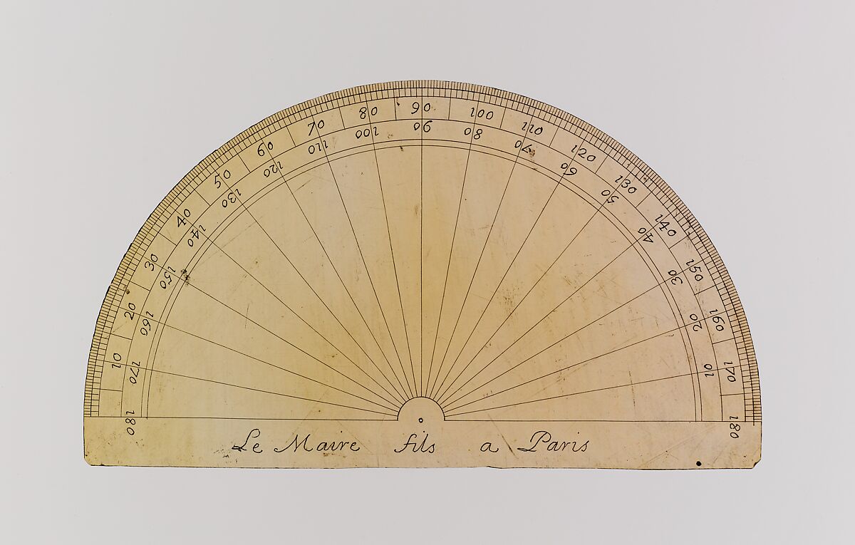 Draughtsman's instruments, Le Maire fils, Brass, wood, steel, French, Paris