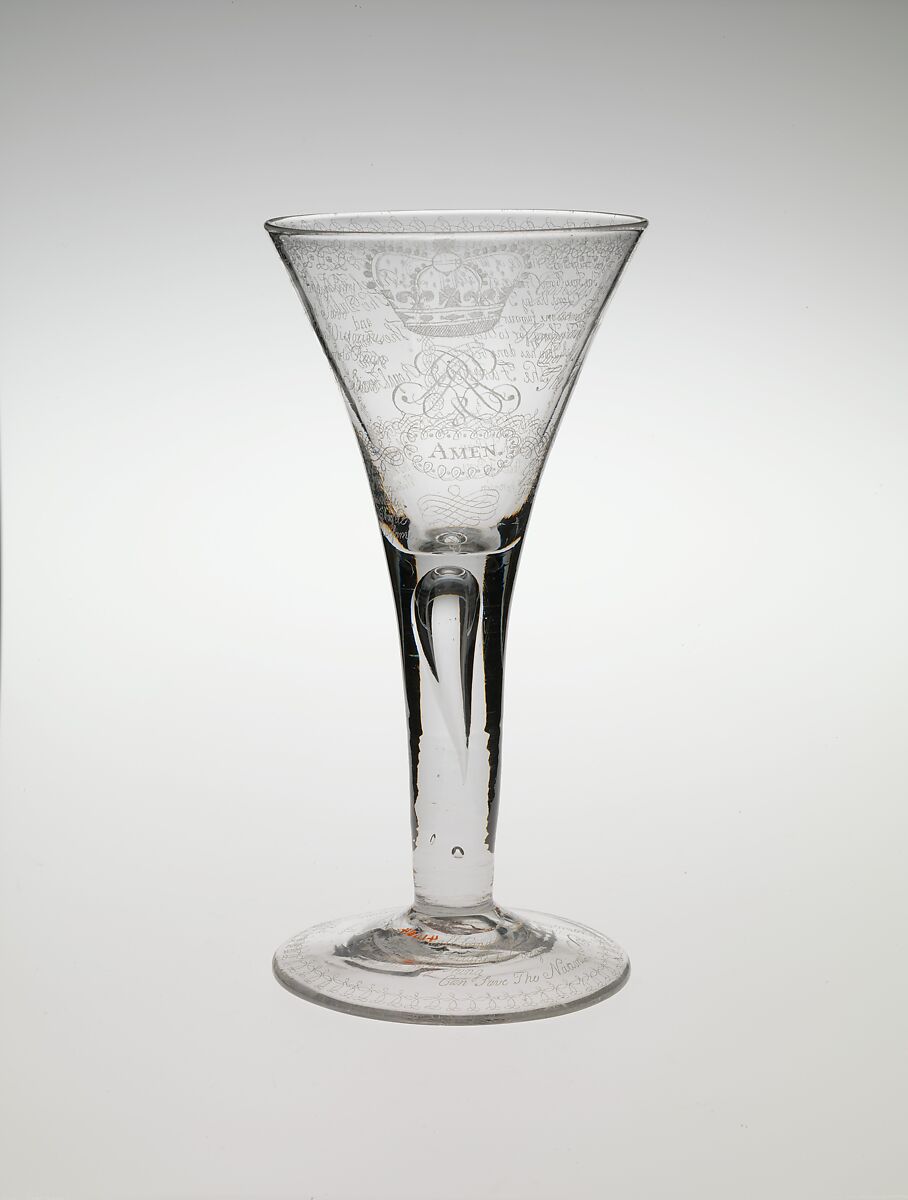 Jacobite "amen" glass, Glass, British 